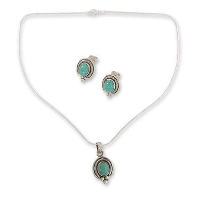 'Song of Joy' - Sterling Silver Earrings and Necklace Jewelry Set