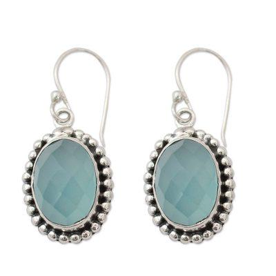 'Be Mesmerized' - Blue Chalcedony Earrings from Sterling Silver Jew