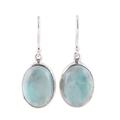 Oval Expanse,'Oval Larimar Dangle Earrings from India'