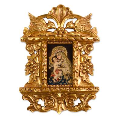 Saint Rose of Lima,'Religious Colonial Replica Framed Oil Painting'