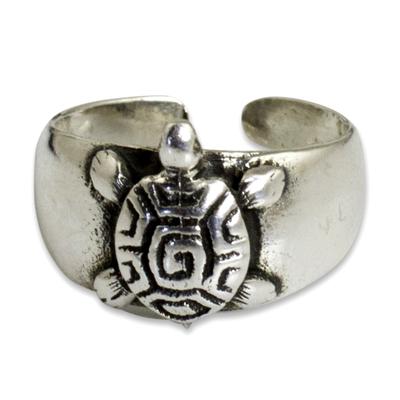 'Walk Slowly' - Hand Crafted Sterling Silver Turtle Toe Ring