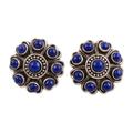 Charming Truth,'Lapis Lazuli and Sterling Silver Button Earrings'