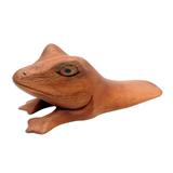 Fanciful Frog,'Hand Carved Wood Frog Door Stop'