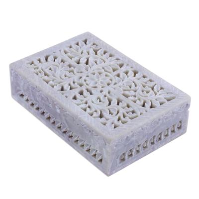 Hidden Fantasy,'Jali Openwork Soapstone Decorative Box from India'