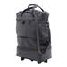 Style Voyager,'Black and Navy Expandable Leather Travel Bag with Wheels'