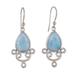 Heavenly Princess,'Sterling Silver Dangle Earrings with Larimar Stones'