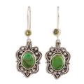 Fascinating Harmony,'Peridot and Oval Composite Turquoise Dangle Earrings'