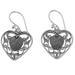 Center of My Heart,'Artisan Crafted Balinese Sterling Silver Heart Earrings'