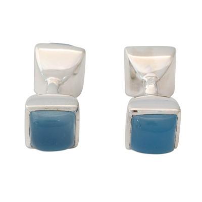 Sky Squared,'Men's Sterling Siver Cufflinks with B...