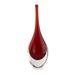 Handblown art glass vase, 'Levitating Scarlet'