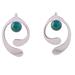 Caress of an Angel,'Chrysocolla and Sterling Silver Drop Earrings from Peru'