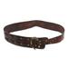 Iron Edge,'Handcrafted Iron Studded Leather Belt with Contemporary Hook'