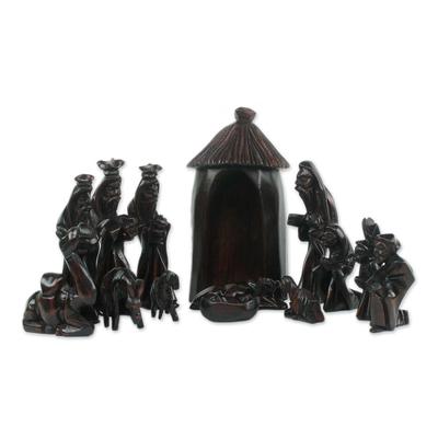 'Gift of the Ghanaian Magi II' - Handcrafted Nativity Scene Sculpture