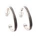 Dotted Curves,'Sterling Silver Half-Hoop Earrings with Dotted Pattern'