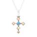 Sunny Cross,'Citrine and Composite Turquoise Cross Pendant Necklace'