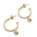 Royal Hoops in White,'Gold Plated Sterling Silver Dangle Earrings in White'