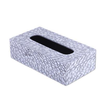 Reflective Perfection,'Glass Mosaic Reflective Tissue Box Cover from India'