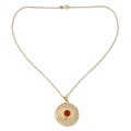 'Jaipur Sun' - Gold Vermeil and Orange Onyx Necklace Indian Jewelry