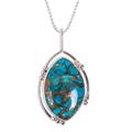 Taxco Legend,'Composite Turquoise and Taxco Silver Pendant Necklace'