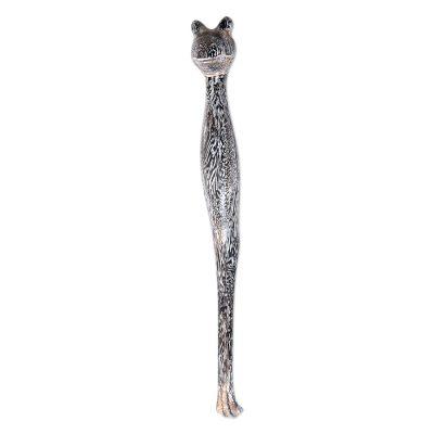 Whitewashed Gecko Helper,'Whitewashed Suar Wood Gecko Back Scratcher from Bali'