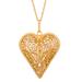 'Heart of Lace' - Fair Trade Heart Shaped Gold Plated Filigree Necklace