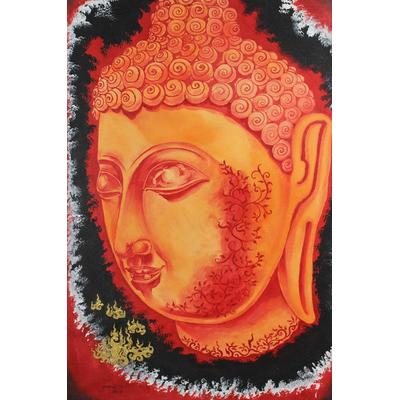 'Faith Powers' Original Buddha Oil on Canvas Painting