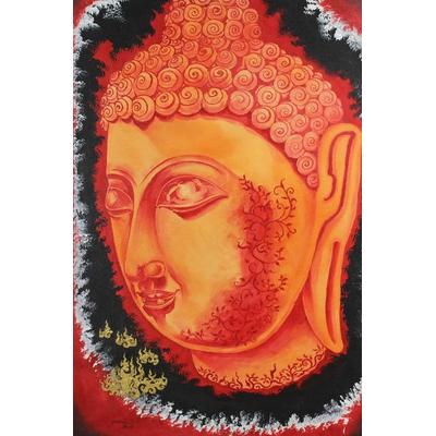 'Faith Powers' Original Buddha Oil on Canvas Painting