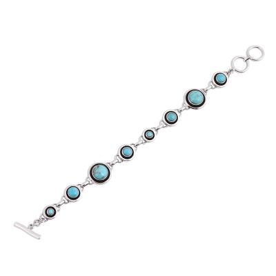Turquoise Eternity,'Circular Turquoise Link Bracelet from Mexico'