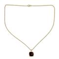 Gold vermeil smoky quartz pendant necklace, 'Modern Charm'