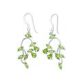 Peridot dangle earrings, 'Drifting Petals'