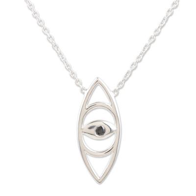 Supreme Eye,'Cubic Zirconia Eye-Shaped Pendant Necklace from India'