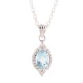 Glistening Sky,'3-Carat Rhodium Plated Blue Topaz Pendant Necklace'