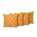 Marigold Path,'Embroidered Cushion Covers with Zigzag Motif (Set of 4)'