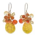 Yellow Holiday Dreams,'Yellow Calcite Handcrafted Modern Thai Cluster Earrings'