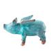 Ceramic Figurine of a Winged Blue Pig from Thailand 'Blue Flying Pig'