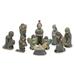 Celadon ceramic nativity scene, 'Iridescent Holy Birth' (10 pieces)