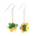 'Multi-Gemstone Cluster Dangle Earrings in a Warm Palette'