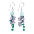 Ancient Garden,'Labradorite and Cultured Pearl Dangle Earrings'