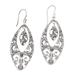 Sterling silver dangle earrings, 'Lace'