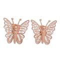 Bright Butterflies,'Hand Made Rose Gold Plated Butterfly Button Earrings'