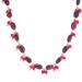 Sunset Mood in Red,'Gold Plated Necklace with Quartz and Garnet Beads'