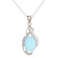 Ice Palace,'Chalcedony and Cubic Zirconia Pendant Necklace'