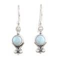 Serene Love,'Sterling Silver Dangle Earrings with Natural Larimar Stones'