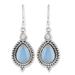 Heaven's Triumph,'Chalcedony Cabochon and Blue Topaz Dangle Earrings'