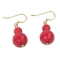 Mystical Red,'Hand Crafted Red Recycled Plastic Dangle Earrings from Ghana'
