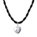 Hole in My Heart,'Karen Silver Heart Pendant Necklace from Thailand'