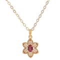 Flower of Delhi,'Gold Plated Flower Necklace with a Red Ruby'