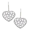 Sterling silver heart earrings, 'Thai Love'