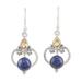 Royal Mansion,'Polished Dangle Earrings with Lapis Lazuli and Citrine Gems'