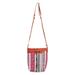 Joyful Journey in Red,'Patchwork Cotton Blend Sling Bag from Thailand'